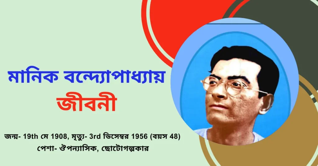 Biography Of Manik Bandopadhyay in Bengali - মানিক বন্দ্যোপাধ্যায় এর জীবনী